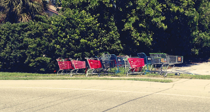 trolley-shopping-cart-bus-stop-art-satire-comedy-humor